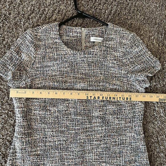 Calvin Klein Women Multicolored Tweed Sheath Dress Sz 10 Business Chic Preppy - Picture 3 of 7